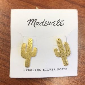 Sterling Silver Gold Cactus Earrings